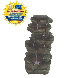 Solar Slate Falls Water Feature