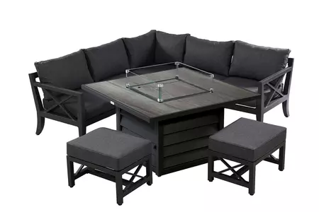 Sorrento Square Gas Fire Pit Dining Set - image 1