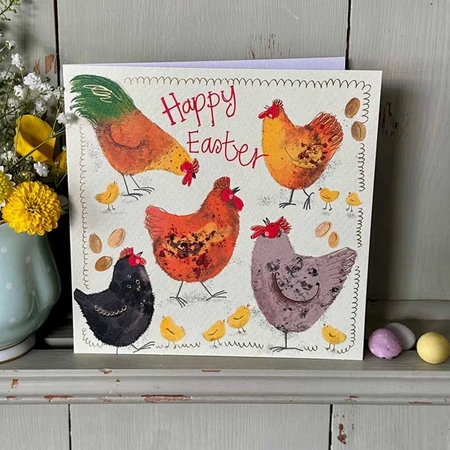 SPRS68 EASTER HENS EASTER CARD - image 1