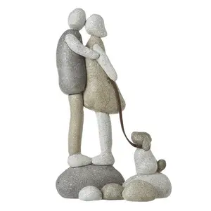Stone Couple With Dog
