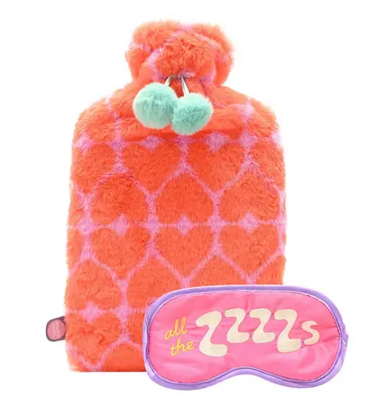 Studio Blom - The Snuggle Is Real - Furry 1.5L Hot Water Bottle And Silk Eye Mask Gift Set - image 2