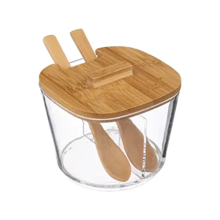 Sugar Bowl With Bamboo Spoons 10Cm