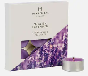 Tealights Box of 9 English Lavender
