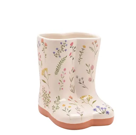 The Cottage Garden Ceramic Vase Small  - Floral Wellies - image 1