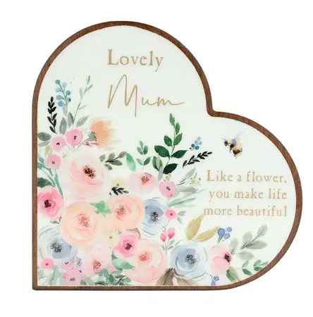 The Cottage Garden Mantel Heart Plaque - Mum - image 1