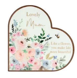 The Cottage Garden Mantel Heart Plaque - Mum - image 1