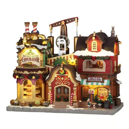 THE HOLLY JOLLY CHOCOLATIER & MRS. CLAUS COFFEE SHOP, INCL. ADAPTOR 74254, 550 mA (WHITE)