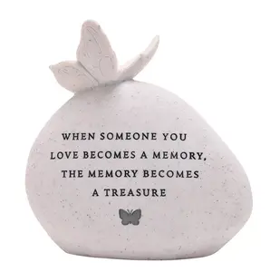 Thoughts of You Butterfly Graveside Pebble - A Memory - image 1