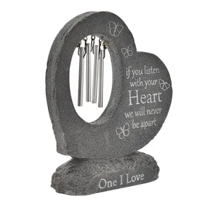 Thoughts Of You Graveside Stone Heart Windchime - image 1