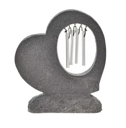 Thoughts Of You Graveside Stone Heart Windchime - image 3