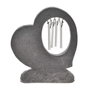 Thoughts Of You Graveside Stone Heart Windchime - image 3