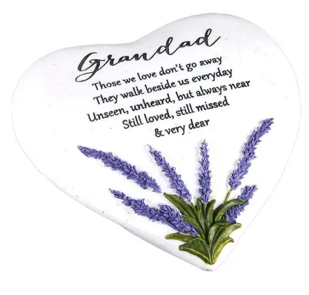 Thoughts Of You Heart Stone / Lavender - Grandad - image 2