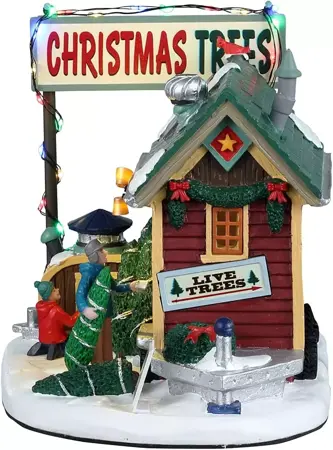 TINY HOUSE TREE LOT,  BATTERY OPERATED (4.5V) - image 1