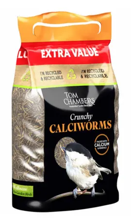 Tom Chambers Crunchy Calciworms Wild Bird & Hedgehog Food 500g