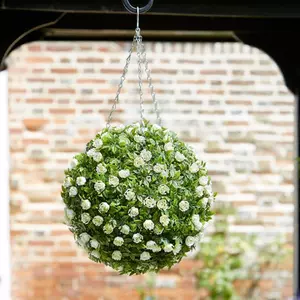 Topiary White Rose Ball 30 cm - image 1