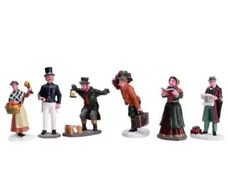 TOWNSFOLK FIGURINES,  SET OF 6