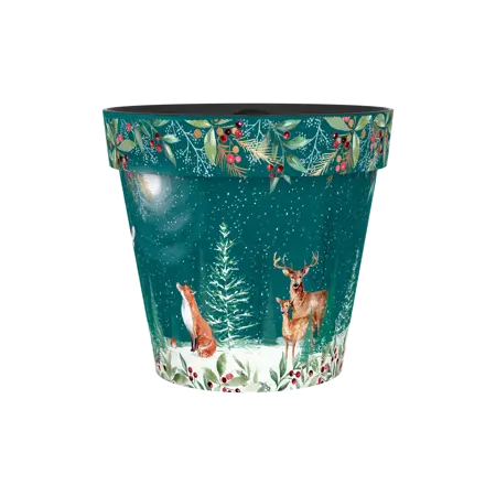 Tree Pot - Green Woodland Scene