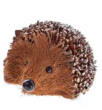 Twig Hedgehog Ornament with Glitter-Large