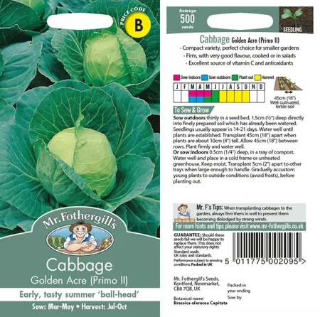 UK/CV-CABBAGE Golden Acre (Pri - image 2