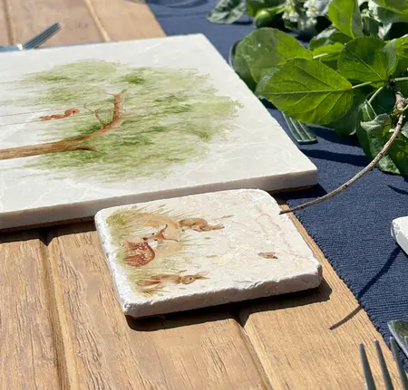 Under The Willow Tree Coasters (set of 2) - image 4
