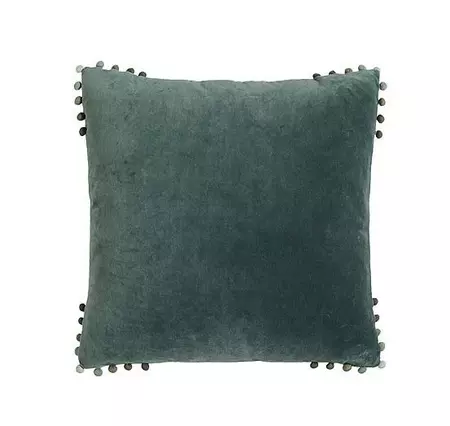Velvet cushion moss poly fill 43x43cm