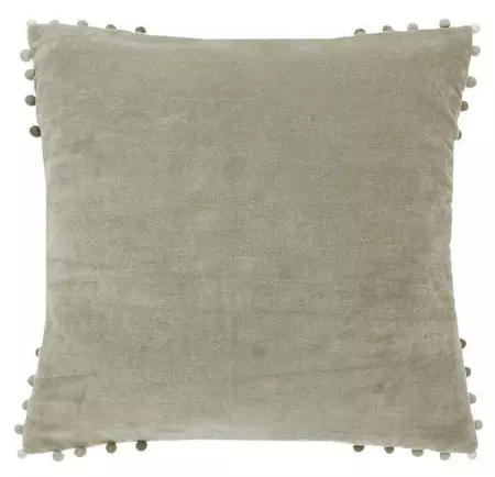 Velvet cushion taupe p-fill 43x43cm