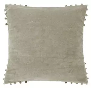 Velvet cushion taupe p-fill 43x43cm