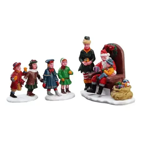 VISITING SANTA,  SET OF 3