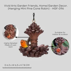 Vivid Arts Garden Friends Hanging Mini Pine Cone Robin HGF-096 - image 2