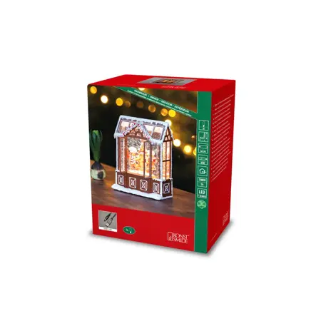 Water Lantern 3xAA Gingerbread House, Warm White LED, Timer - image 2