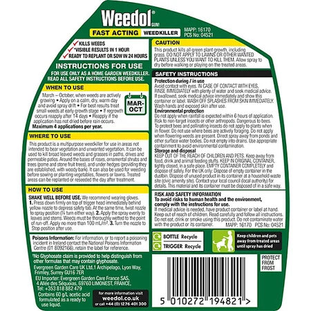 Weedol Fast Act Ready To Use 1L - image 2