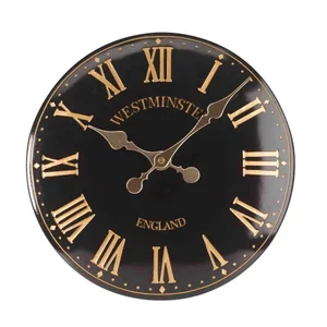 Westminster Tower Wall Clock 12in - Black