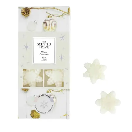 White Christmas Snowflake Wax Melts – Pack of 8