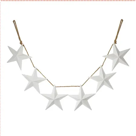 White Metal Star Garland