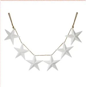 White Metal Star Garland