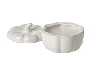 WHITE PORCELAIN PUMPKIN CANDLE