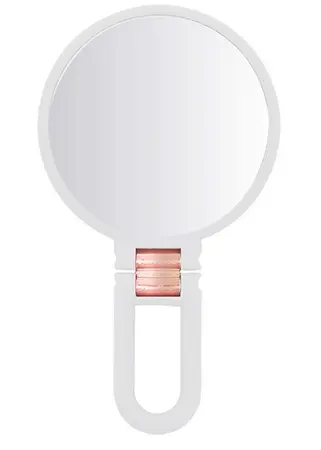 Danielle Handheld Soft Touch Mirror - White 10x Mag