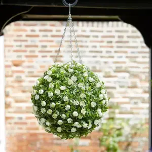 White Rose Topiary Ball 30cm - image 1