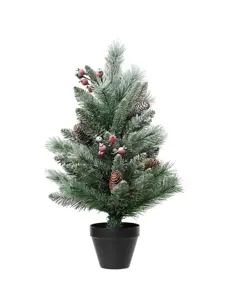 Windham Mini Tree Frosted Berries & Pinecones Indoor