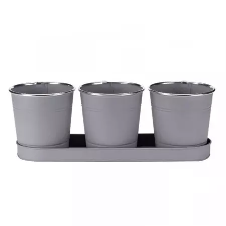 Windowsill Herb Pots - Slate 3-PK - image 2
