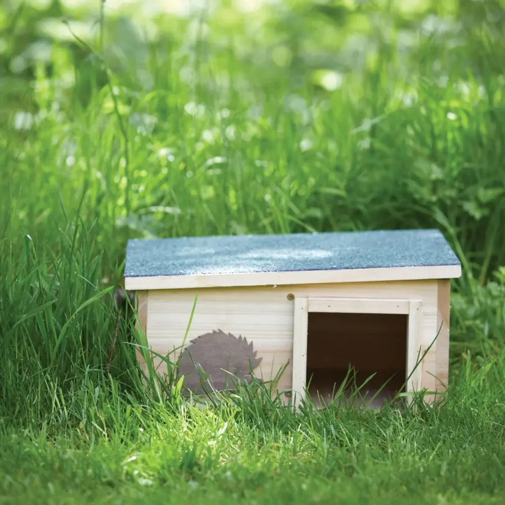 Wooden Hedgehog House at Pennells