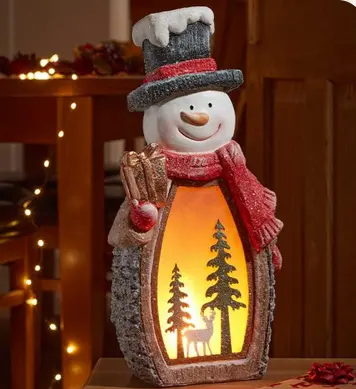 Woodsman FrostyGlow Lit Snowman Christmas Decoration