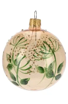 XMAS BALL 80MM FLOWER 3ASS