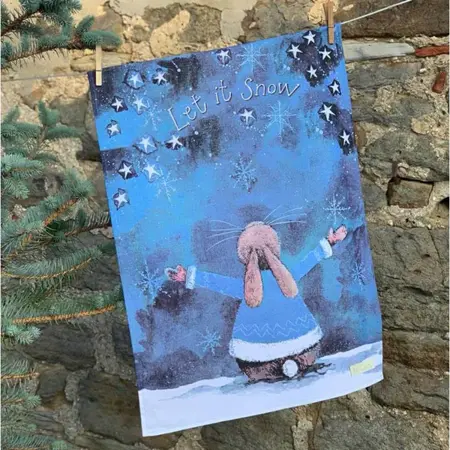 XTT18 LET IT SNOW TEA TOWEL